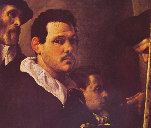 Annibale Carracci: Autoritratto e altre figure, cm. 60 x 48 Pinacoteca di Brera Milano